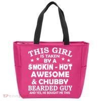This Girl Is Taken By Smokin Hot Chubby Bearded Guy Tote Bag thumb 0