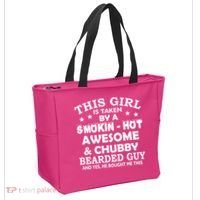 This Girl Is Taken By Smokin Hot Chubby Bearded Guy Tote Bag thumb 2