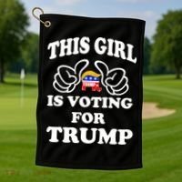 This Girl Is Voting For Trump Golf Towel thumb 1