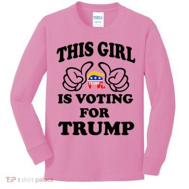This Girl Is Voting For Trump Kids Long Sleeve Shirt