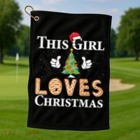 This Girl Loves Christmas Golf Towel thumb 1