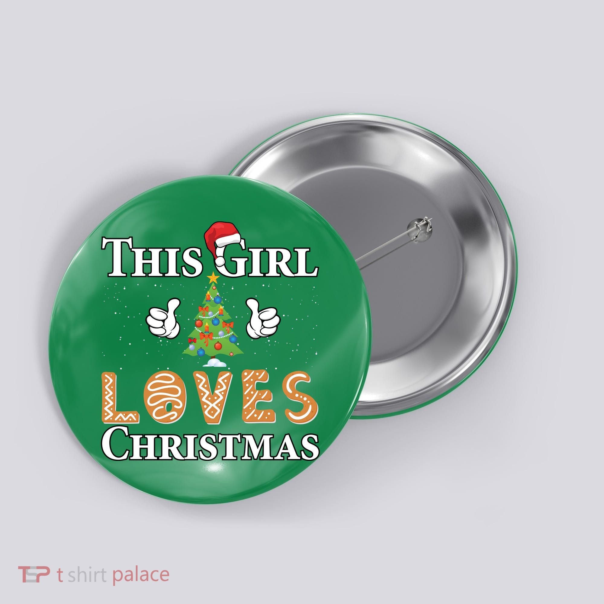 This Girl Loves Christmas Button