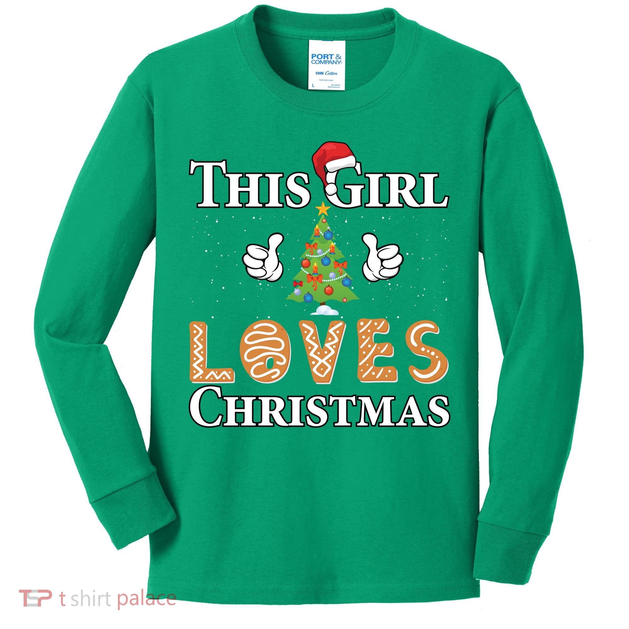 This Girl Loves Christmas Kids Long Sleeve Shirt