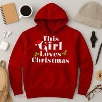 This Girl Loves Christmas Cute Hoodie thumb 3