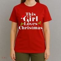 This Girl Loves Christmas Cute T-Shirt thumb 4
