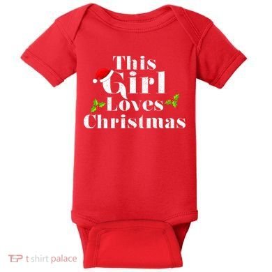 This Girl Loves Christmas Cute Baby Bodysuit