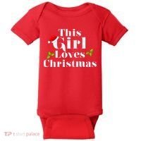 This Girl Loves Christmas Cute Baby Bodysuit thumb 0