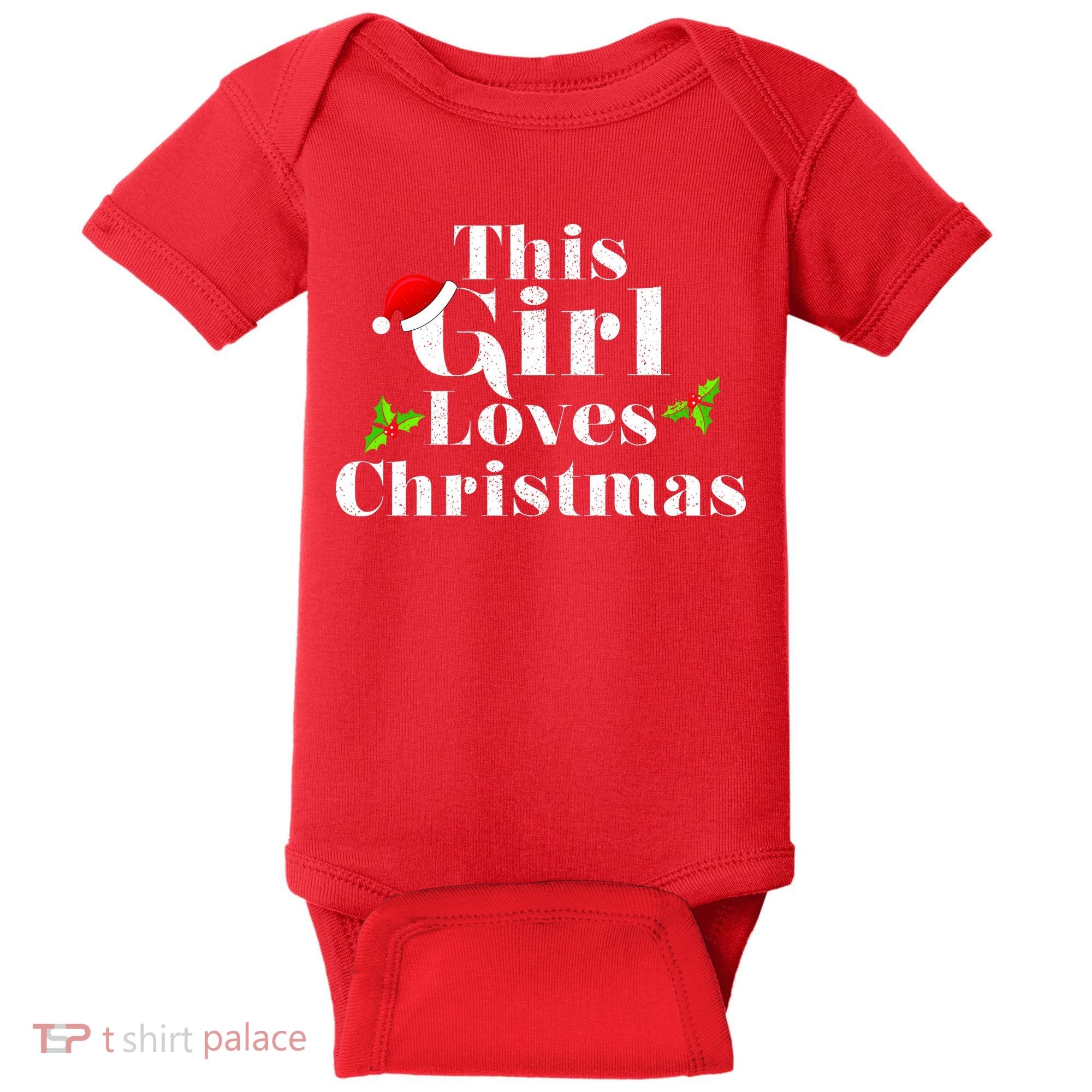 This Girl Loves Christmas Cute Baby Bodysuit