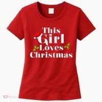 This Girl Loves Christmas Cute Women's T-Shirt thumb 0
