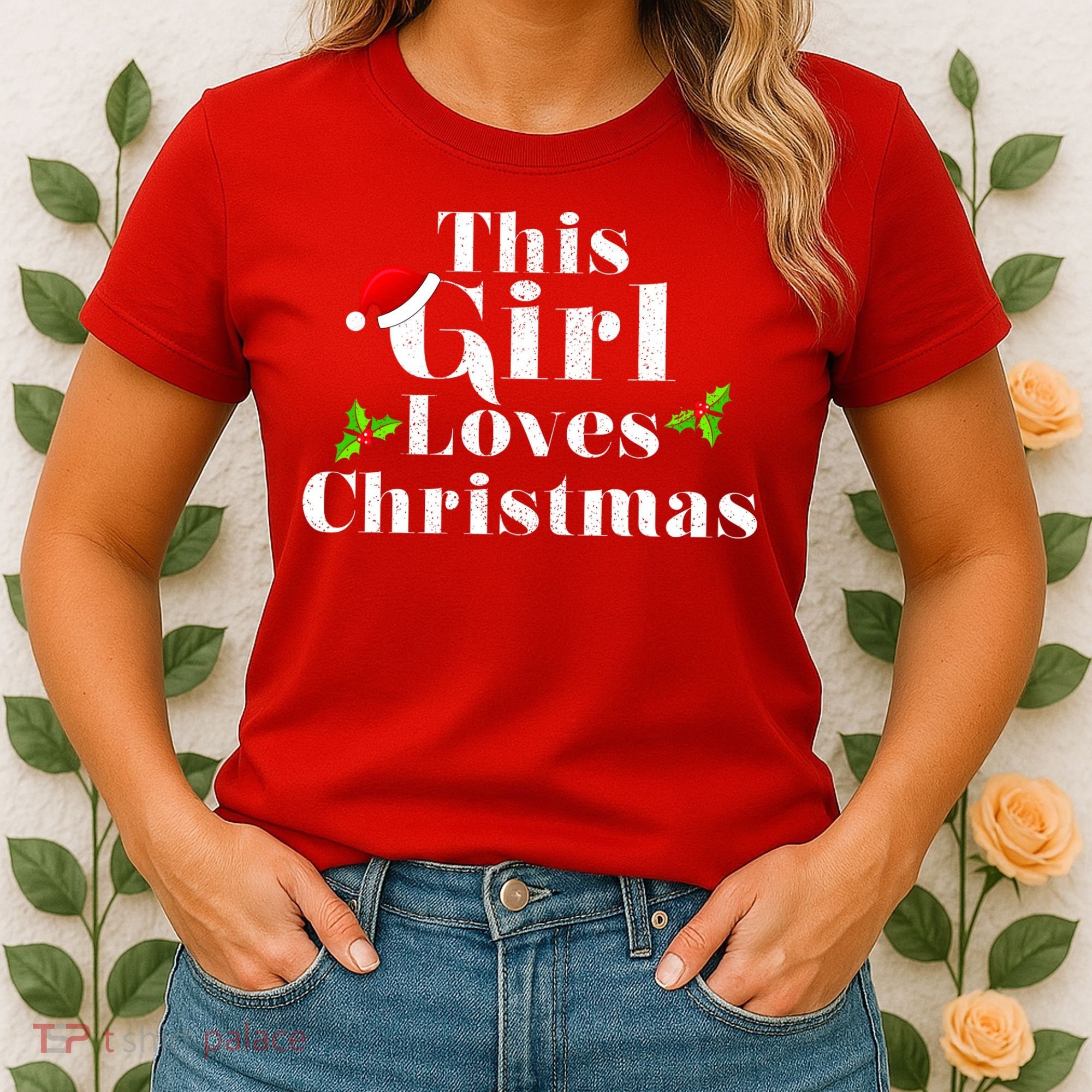 This Girl Loves Christmas Cute Women's T-Shirt