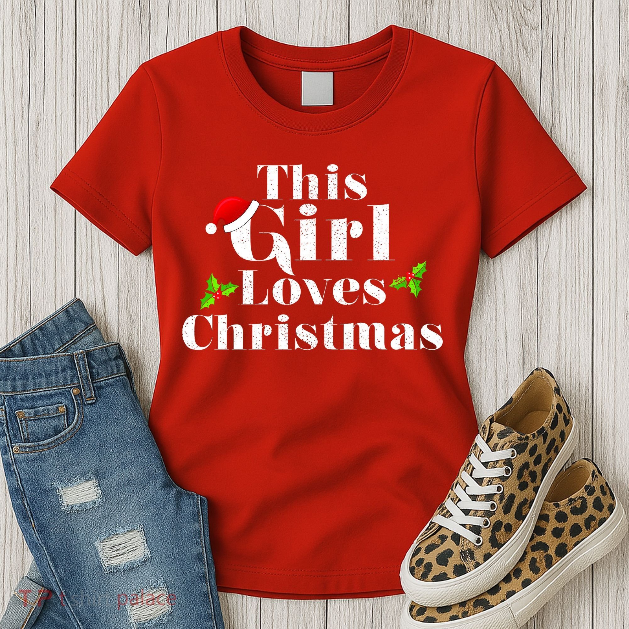This Girl Loves Christmas Cute Women's T-Shirt