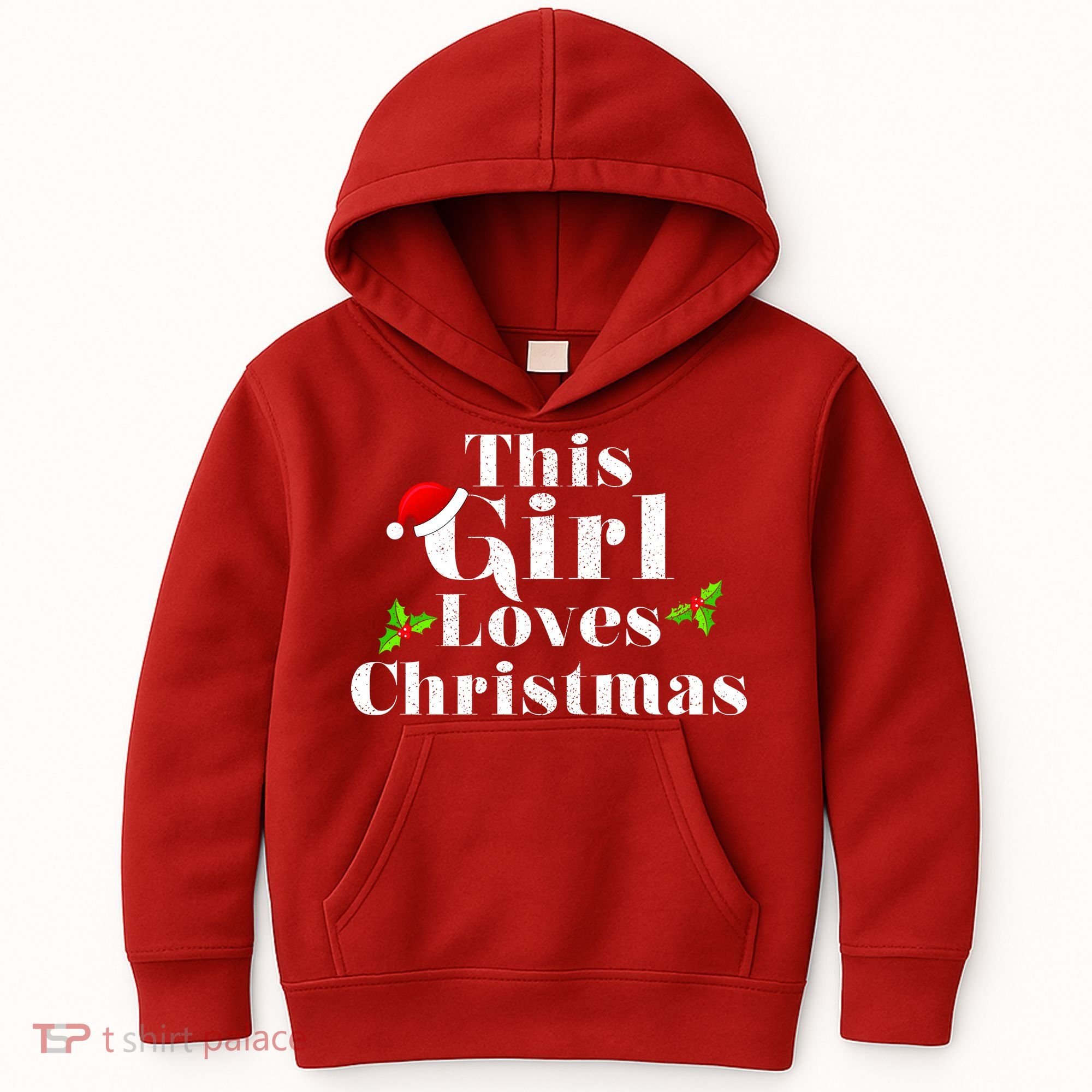 This Girl Loves Christmas Cute Kids Hoodie