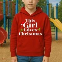 This Girl Loves Christmas Cute Kids Hoodie thumb 2