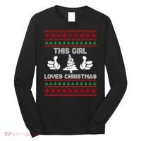 This Girl Loves Christmas Ugly Christmas Long Sleeve Shirt thumb 0