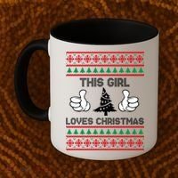 This Girl Loves Christmas Ugly Christmas Coffee Mug thumb 2