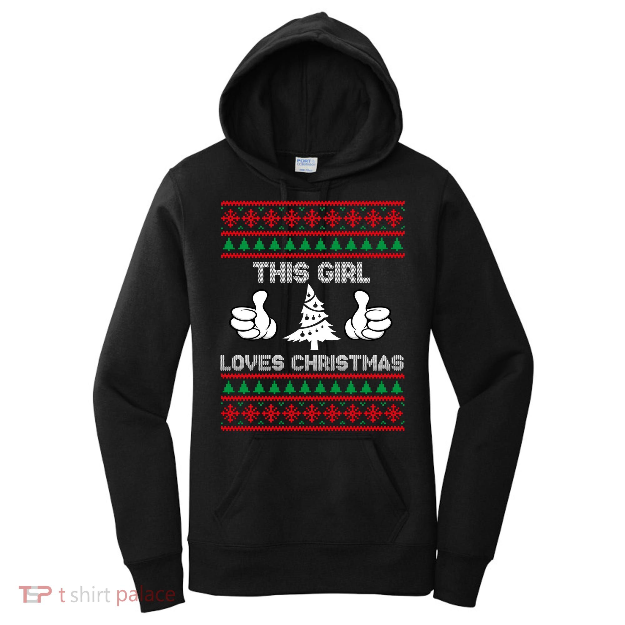 This Girl Loves Christmas Ugly Christmas Women's Hoodie