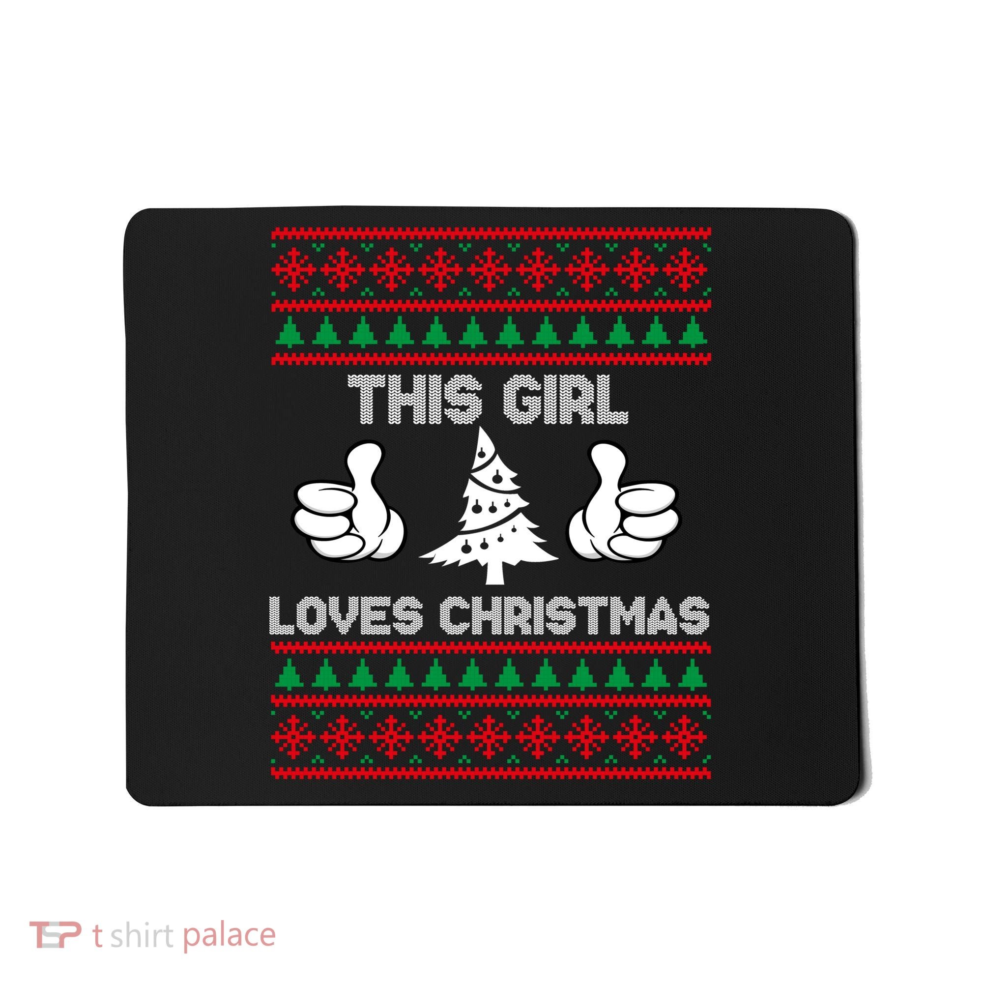 This Girl Loves Christmas Ugly Christmas Mousepad