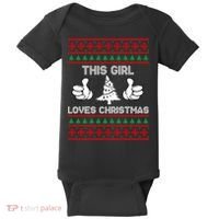 This Girl Loves Christmas Ugly Christmas Baby Bodysuit thumb 0