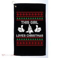 This Girl Loves Christmas Ugly Christmas Golf Towel thumb 0