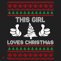 This Girl Loves Christmas Ugly Christmas Golf Towel thumb 3