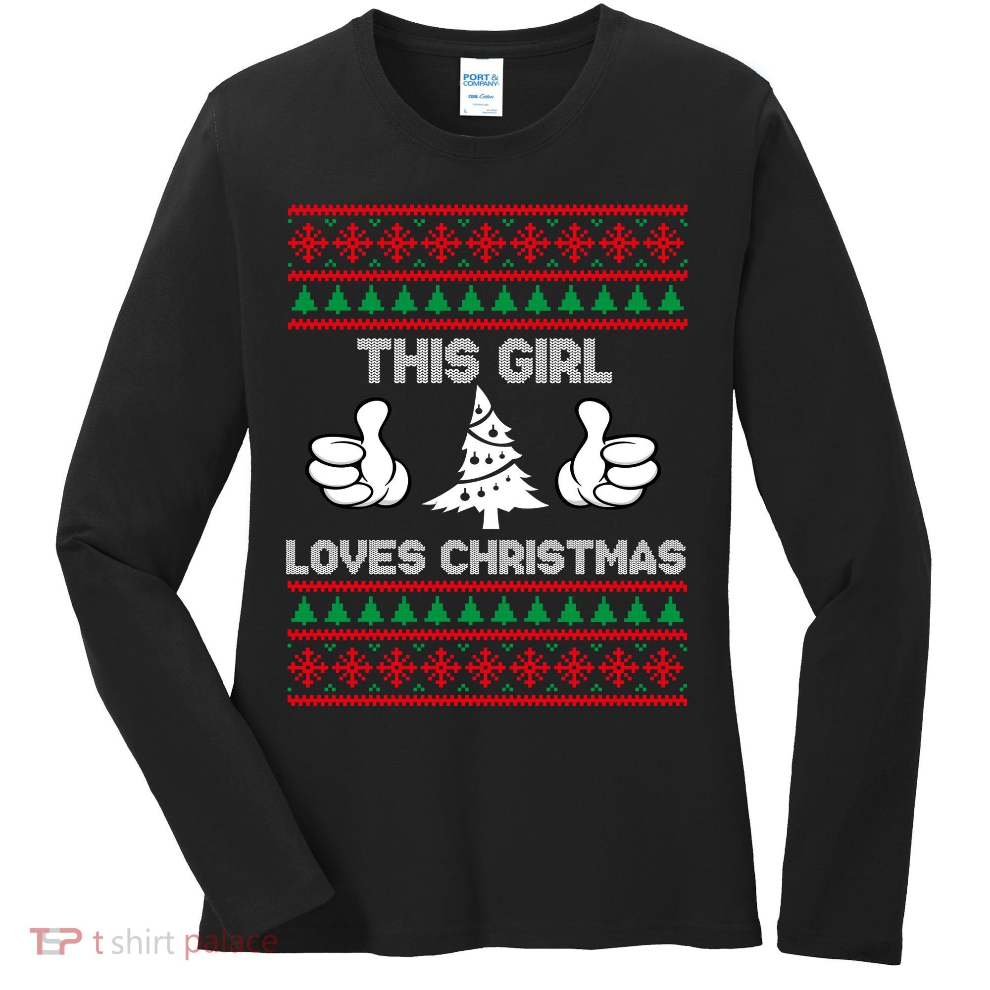 This Girl Loves Christmas Ugly Christmas Women's Long Sleeve Shirt