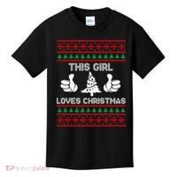 This Girl Loves Christmas Ugly Christmas Kids T-Shirt thumb 0