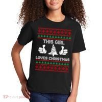 This Girl Loves Christmas Ugly Christmas Kids T-Shirt thumb 2