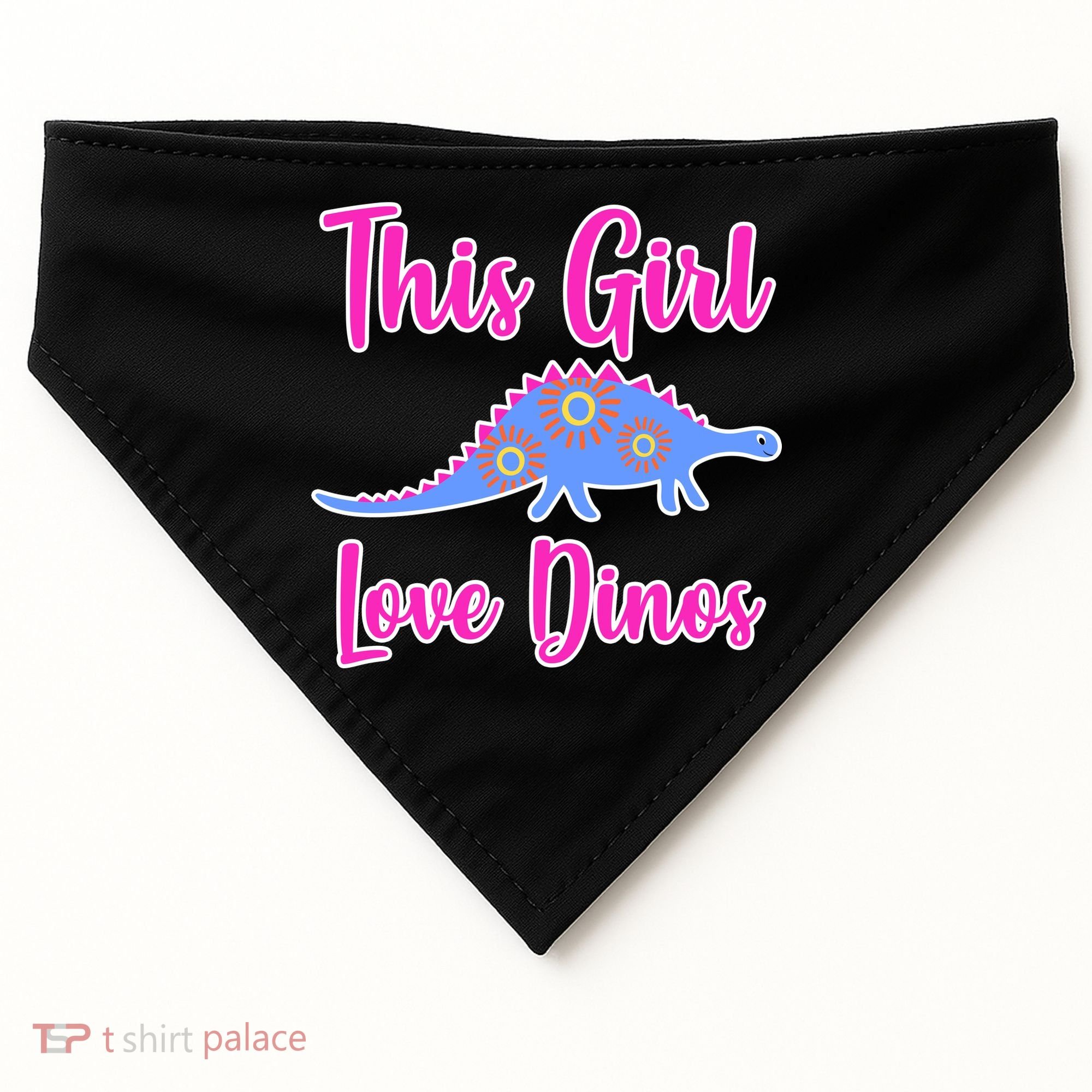 This Girl Loves Dino USA-Made Doggie Bandana