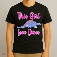 This Girl Loves Dino T-Shirt thumb 3