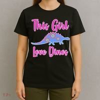 This Girl Loves Dino T-Shirt thumb 4