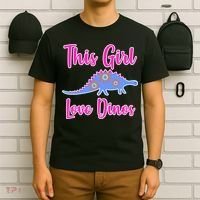 This Girl Loves Dino T-Shirt thumb 6