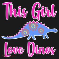 This Girl Loves Dino Button thumb 1
