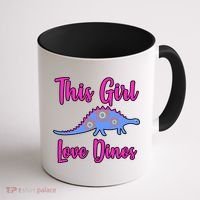 This Girl Loves Dino Coffee Mug thumb 1