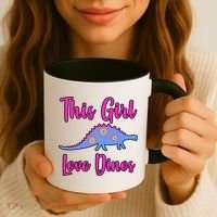 This Girl Loves Dino Coffee Mug thumb 3