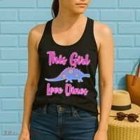This Girl Loves Dino Women's Tank Top thumb 2