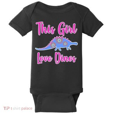 This Girl Loves Dino Baby Bodysuit
