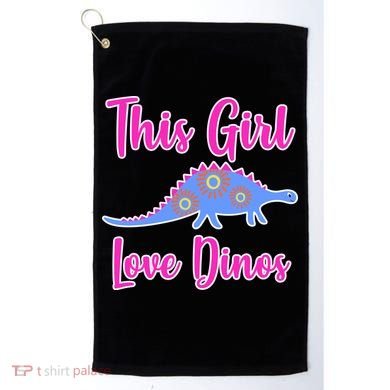 This Girl Loves Dino Golf Towel