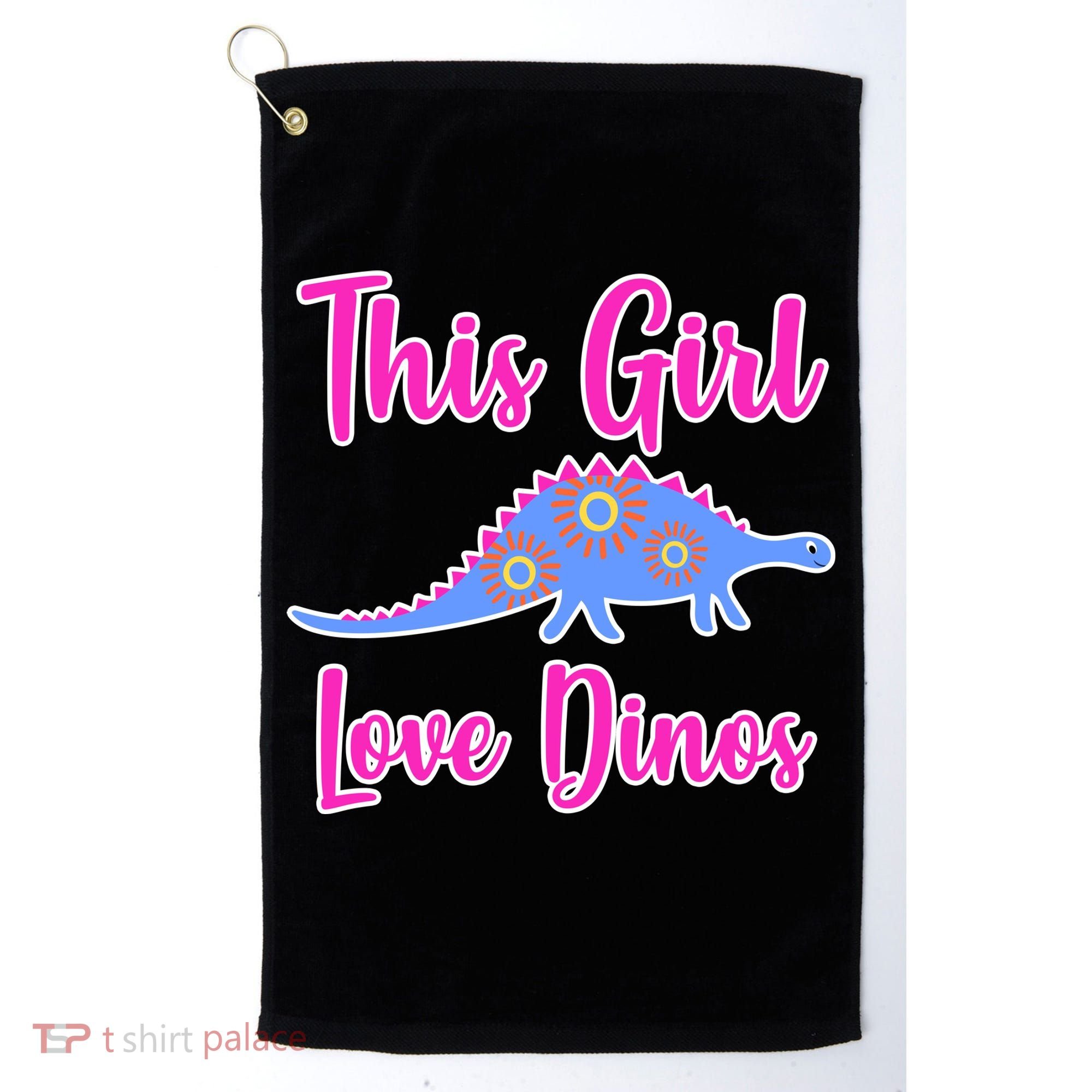 This Girl Loves Dino Golf Towel