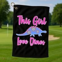 This Girl Loves Dino Golf Towel thumb 1