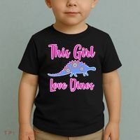This Girl Loves Dino Toddler T-Shirt thumb 2