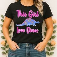 This Girl Loves Dino Women's T-Shirt thumb 2