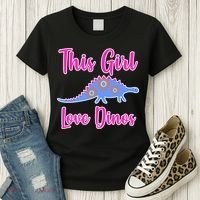 This Girl Loves Dino Women's T-Shirt thumb 3