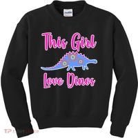 This Girl Loves Dino Kids Sweatshirt thumb 0