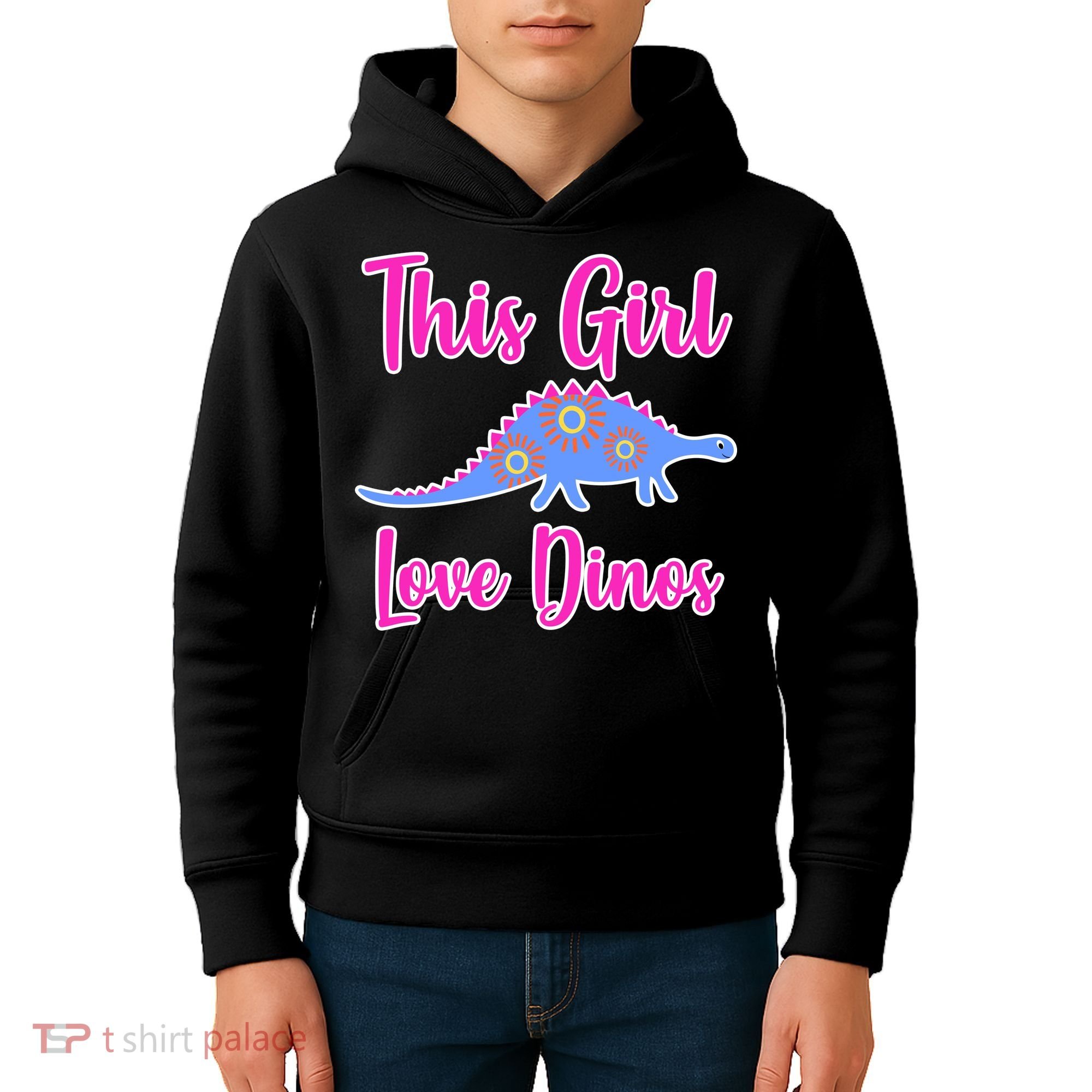This Girl Loves Dino Kids Hoodie