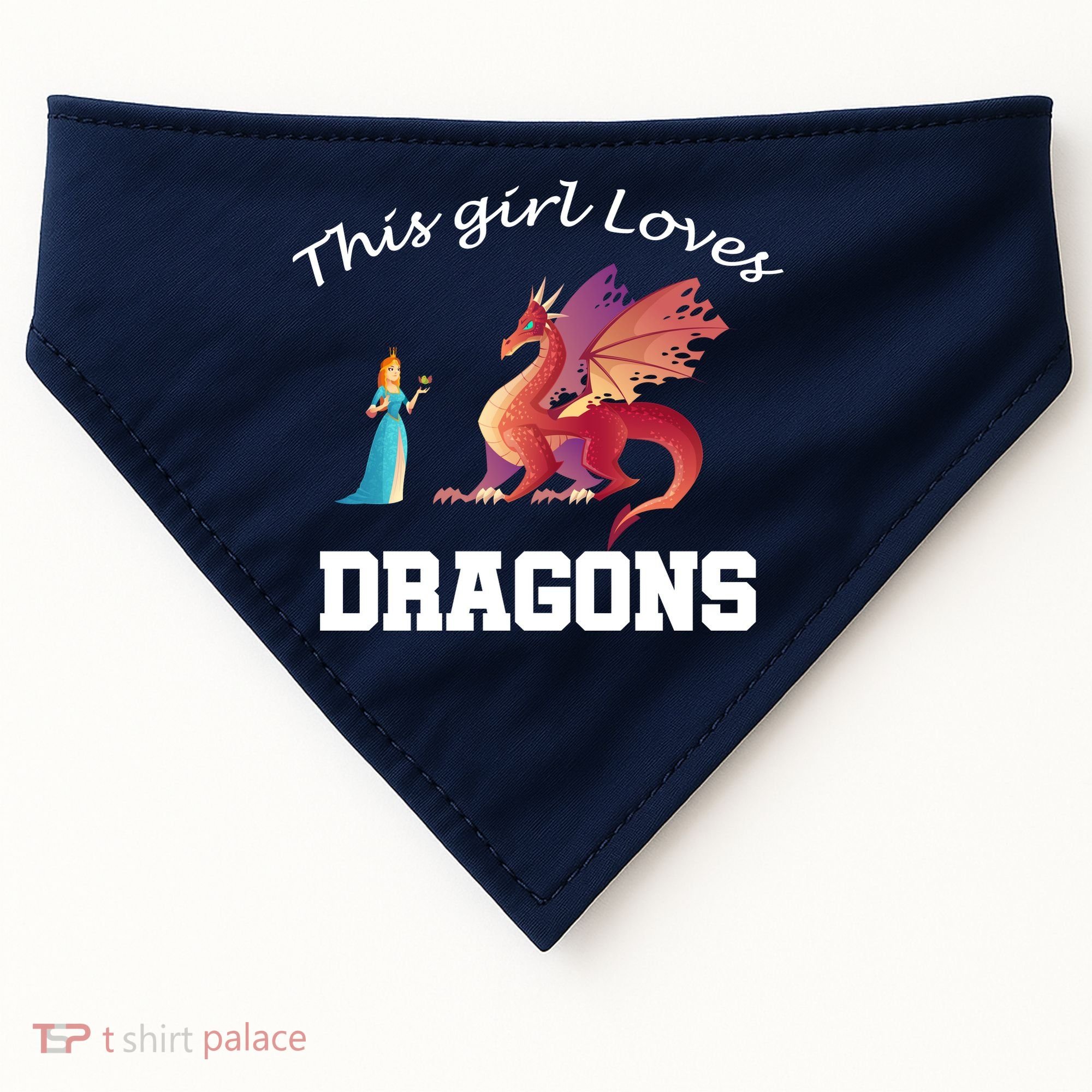 This Girl Loves Dragons USA-Made Doggie Bandana