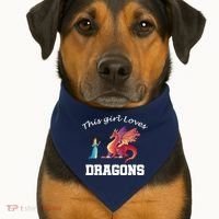 This Girl Loves Dragons USA-Made Doggie Bandana thumb 1