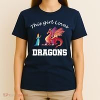 This Girl Loves Dragons T-Shirt thumb 4