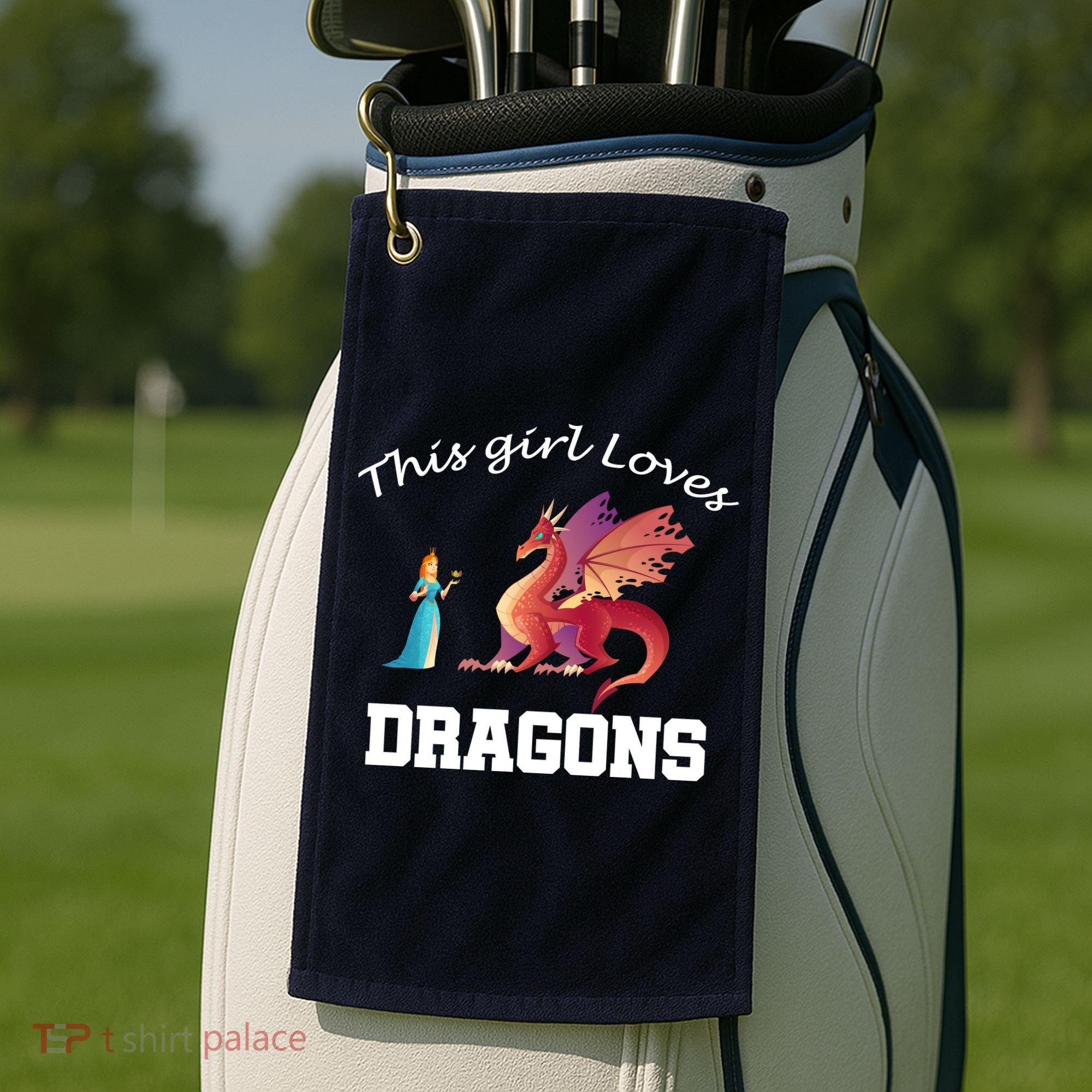 This Girl Loves Dragons Golf Towel