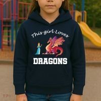 This Girl Loves Dragons Kids Hoodie thumb 3