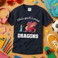 This Girl Loves Dragons Kids T-Shirt thumb 3